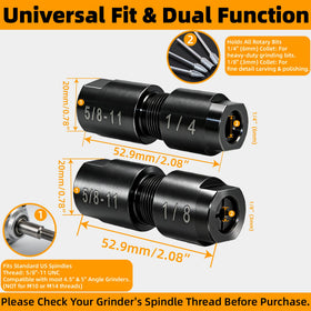 FUCIHOMA adapter supports 1/4 inch collets for versatile carving and polishing