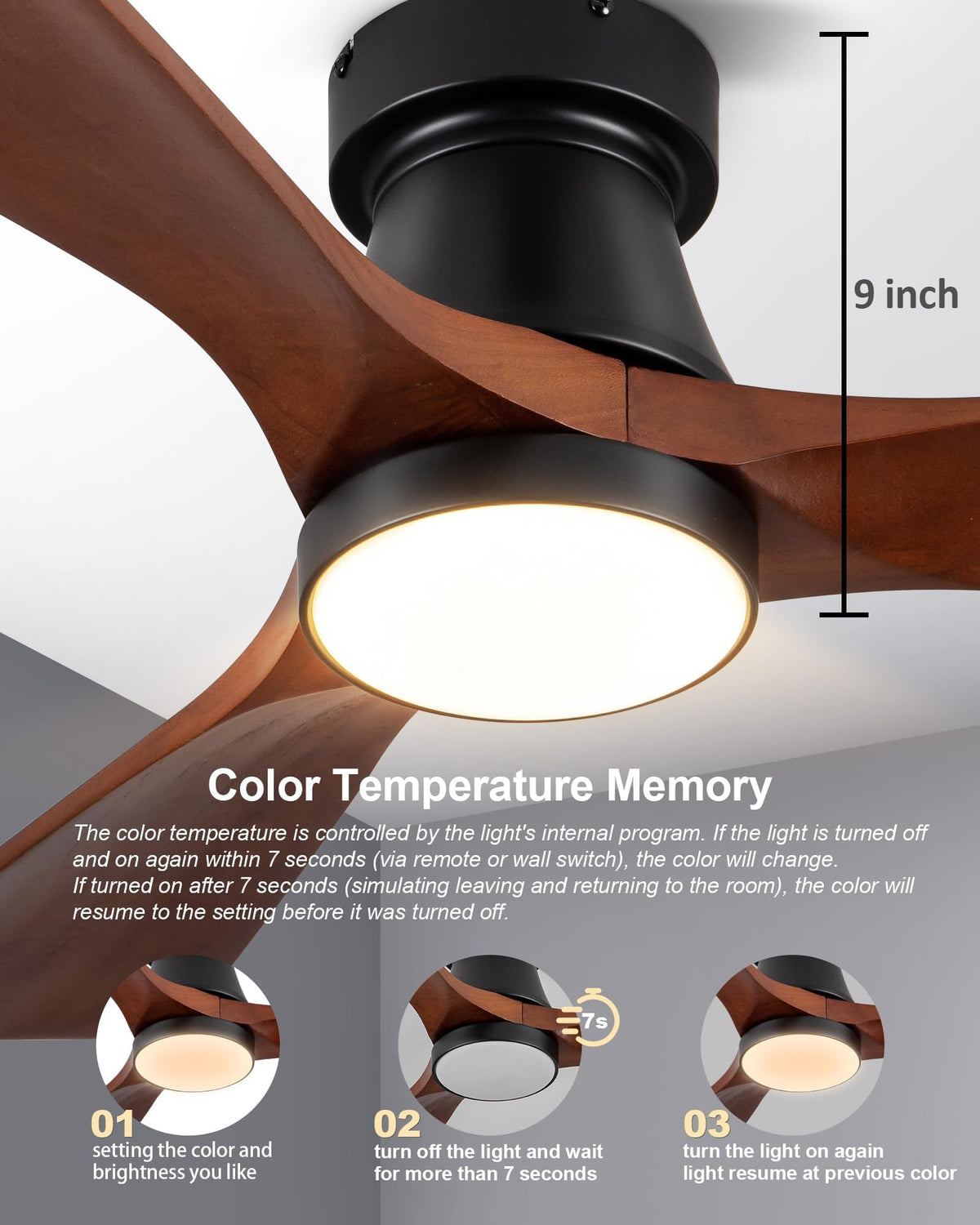 FUJIBONNY flush mount installation on a low-profile ceiling
