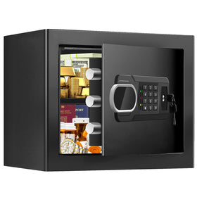 FULCYOVT fire safe box front view shows compact home storage.