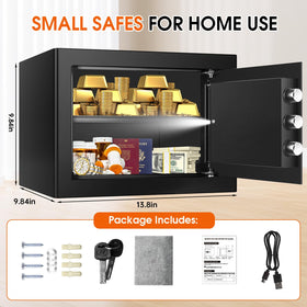 FULCYOVT fire safe box removable shelf helps organize valuables.