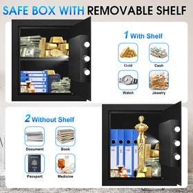Fulcyovt fireproof safe with three 20 mm locking bolts for durable protection