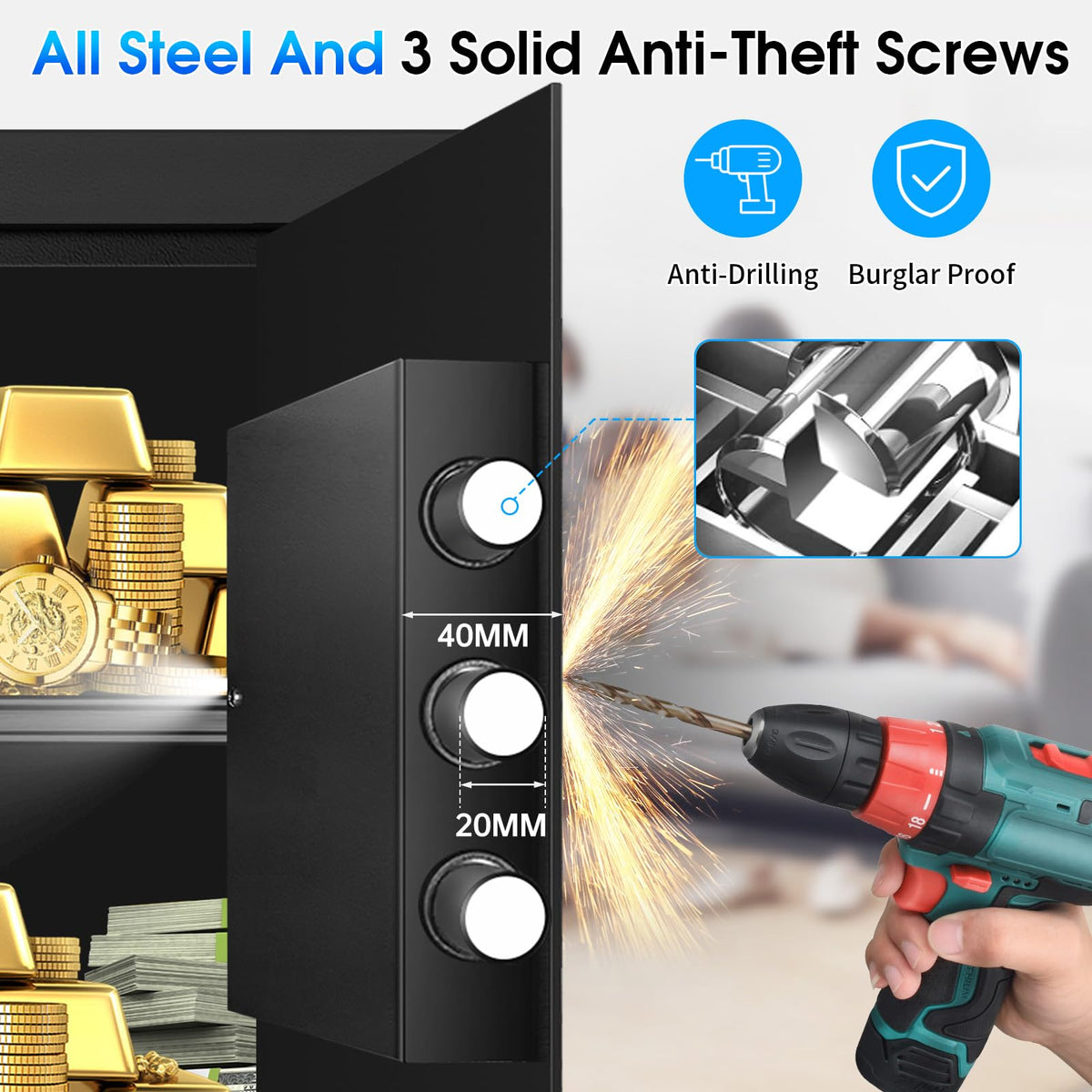 Fulcyovt fireproof safe includes emergency keys for backup access