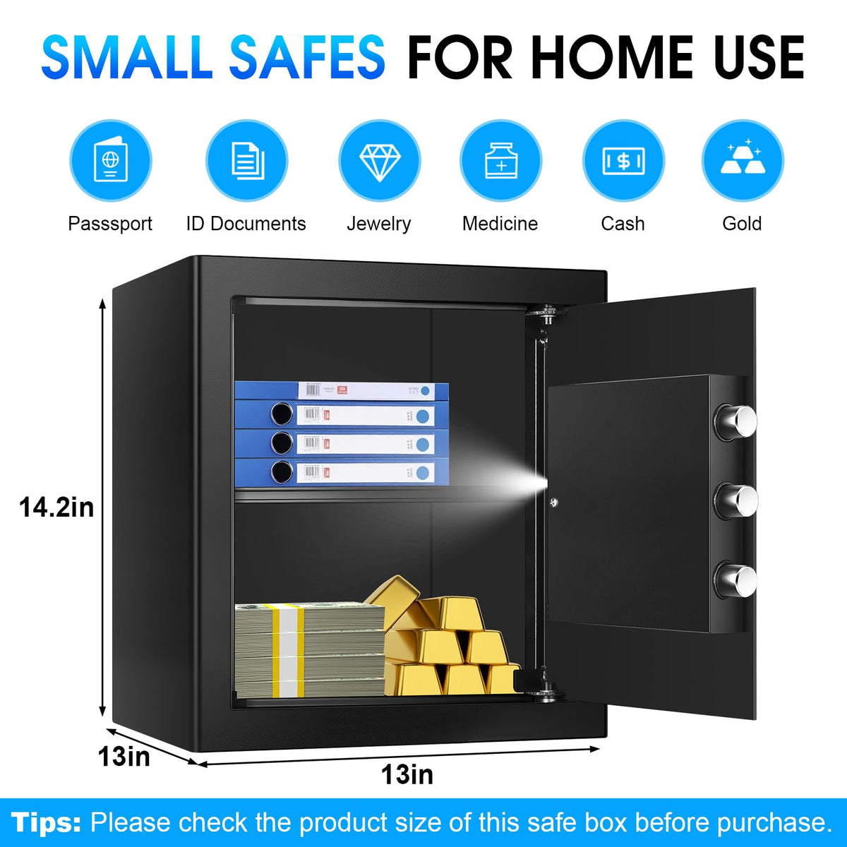 Fulcyovt fireproof safe pry-resistant door and robust locking mechanism