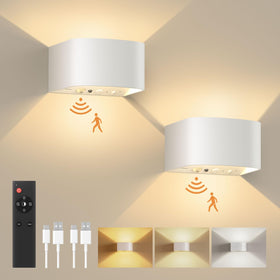 FULEN motion sensor wall light front view with dual up-down illumination for hands-free hallway lighting.