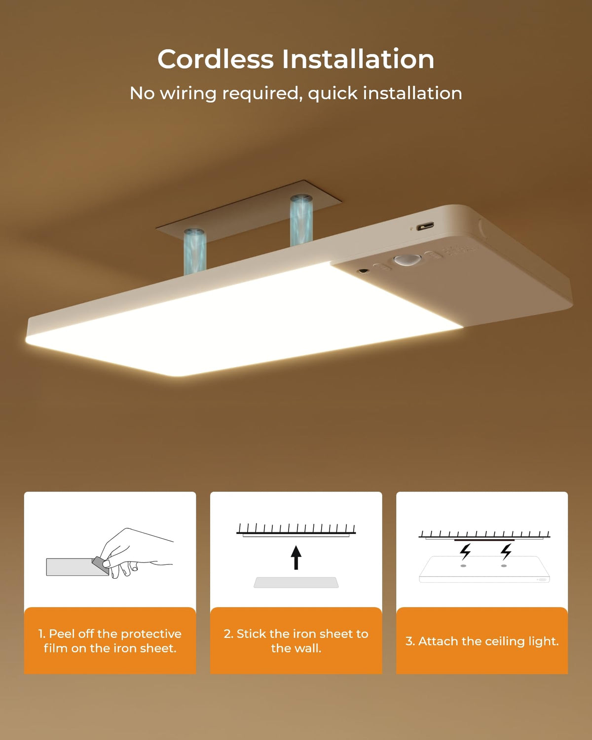 Fulen cordless installation with magnetic back design eliminates drilling