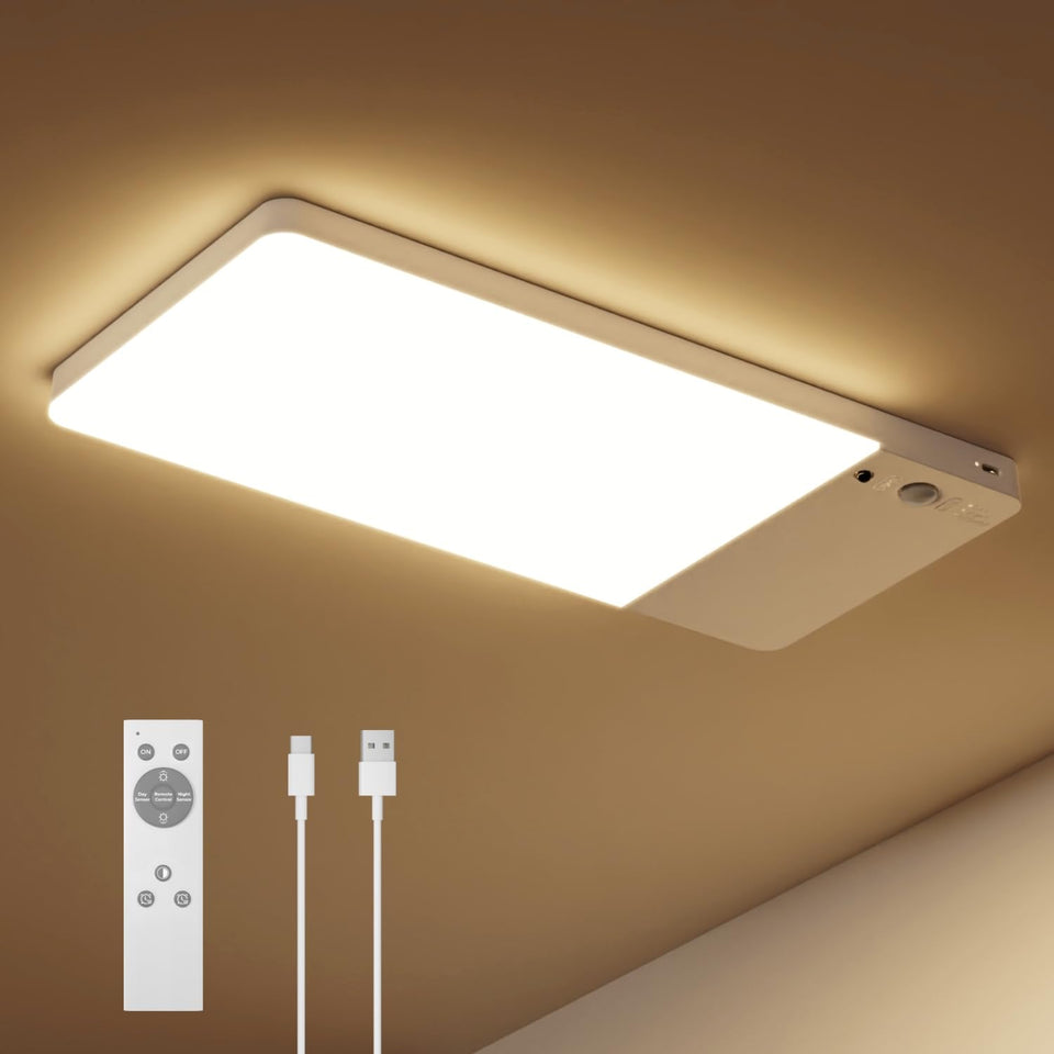 FULEN rechargeable motion sensor ceiling light activates on entry for hands-free illumination