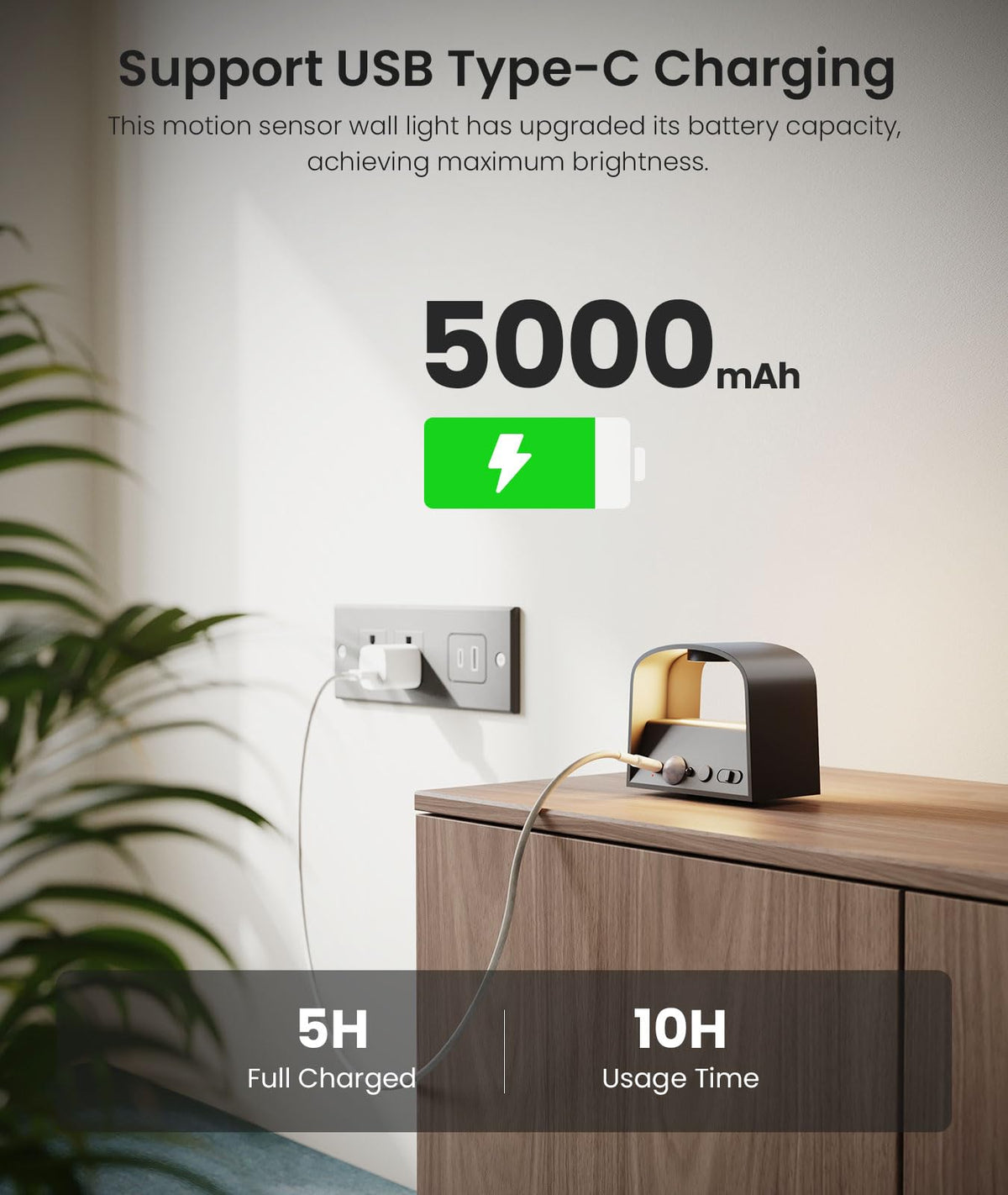 FULEN rechargeable LED module featuring a 5000mAh battery for long use.