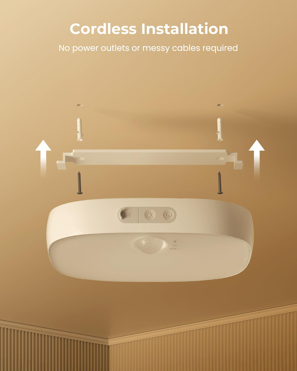 FULEN cordless ceiling light installs anywhere without cords