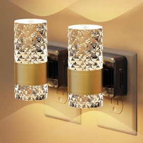 Fuligent LED night light wall-sconce 3000K glow for two outlets