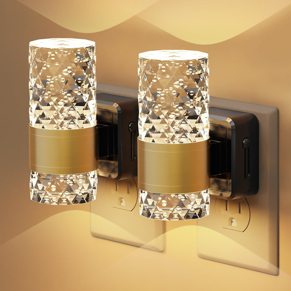Fuligent LED night light wall-sconce 3000K glow for two outlets
