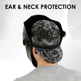 Fullsheild cotton welding cap with adjustable elastic band for a secure fit.