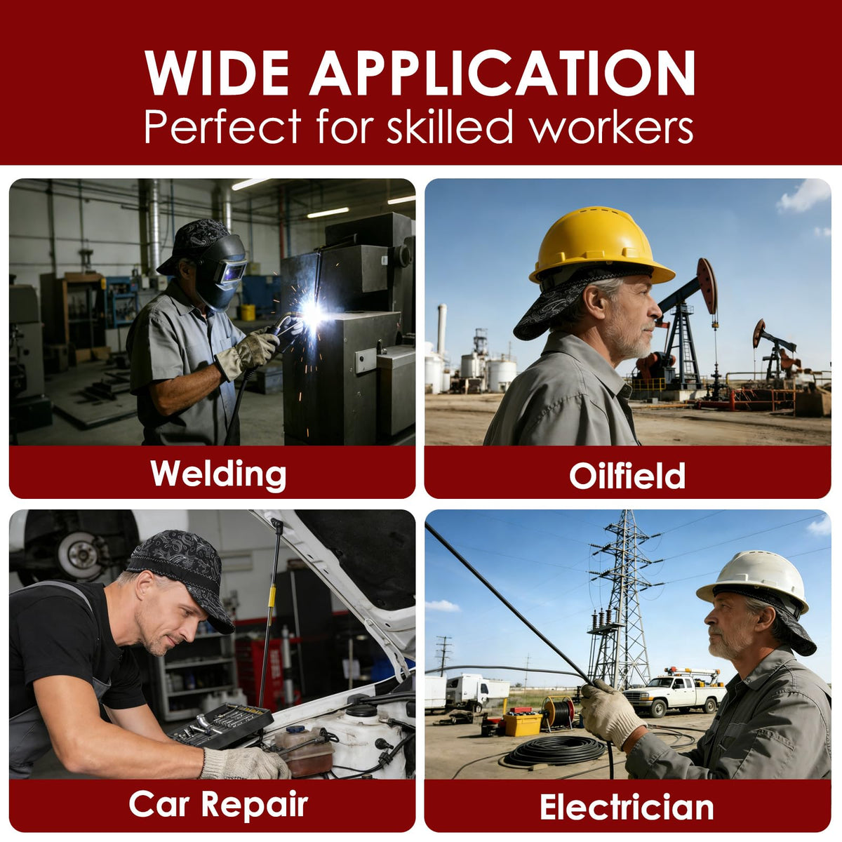 Fullsheild double-reversible design ideal for electricians and welders.