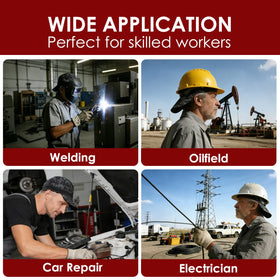 Fullsheild double-reversible design ideal for electricians and welders.