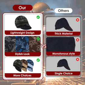 Fullsheild cotton welder cap with elastic fit for everyday comfort.