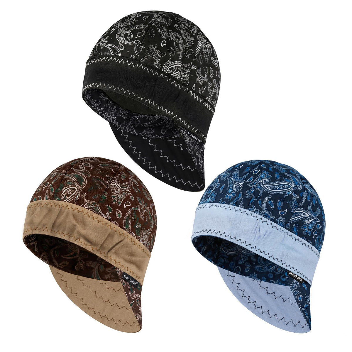 Fullsheild reversible cotton welding cap with dual-color sides for versatile workwear.