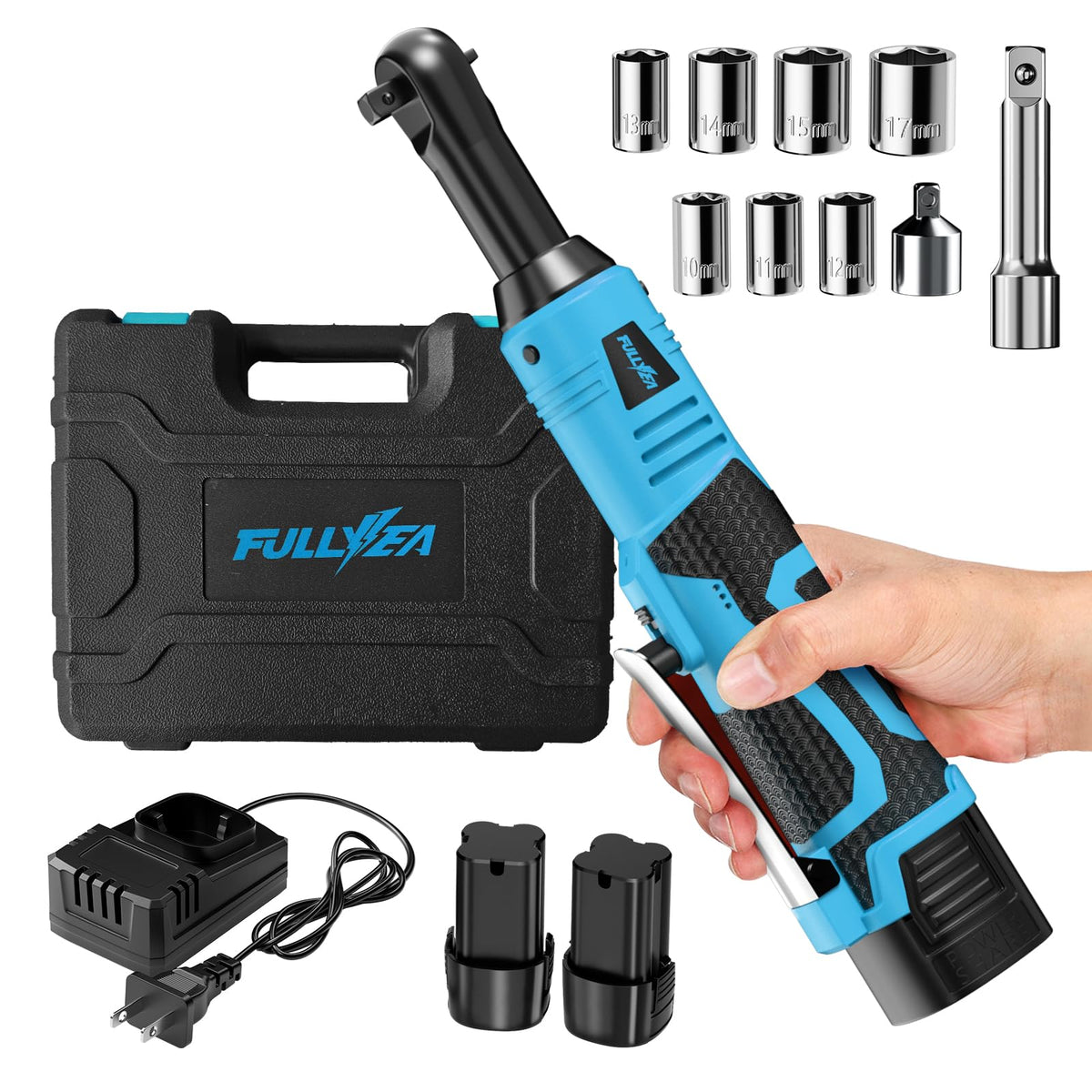 FULLYEA 3/8-inch cordless ratchet wrench set designed for tight spaces