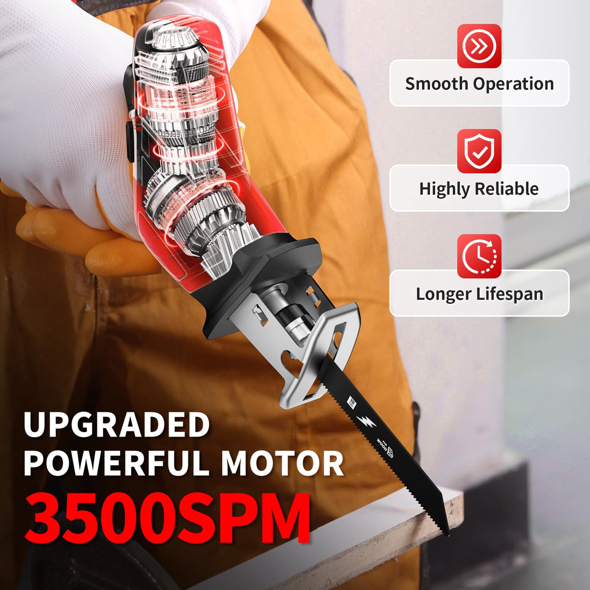 FULLYEA two 2000mAh batteries extend runtime with easy swaps.