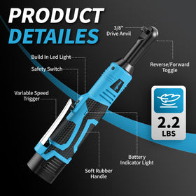 Fullyea built-in LED light illuminates dim work areas for better precision.