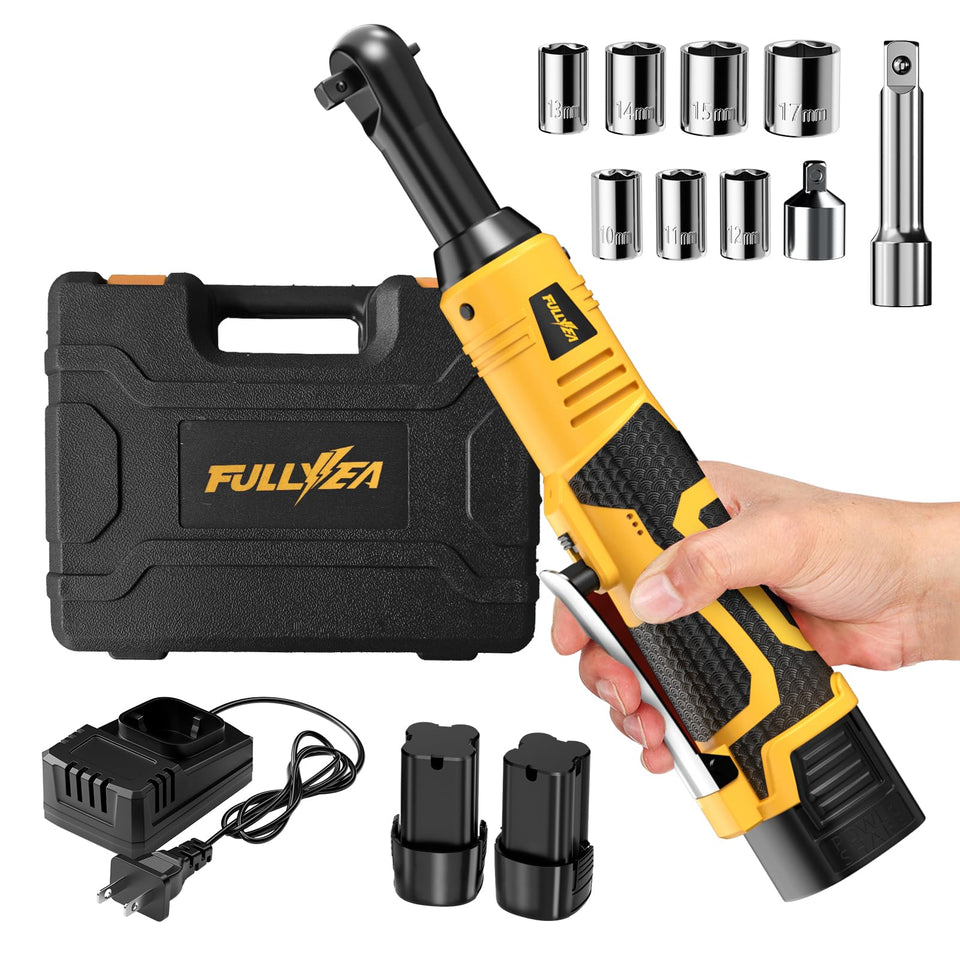 FULLYEA cordless ratchet wrench in compact design for tight spaces and easy handling.