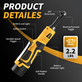 Fullyea ratchet wrench LED light illuminates dim work areas