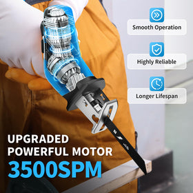 FULLYEA cordless reciprocating saw with two batteries enabling extended outdoor work.