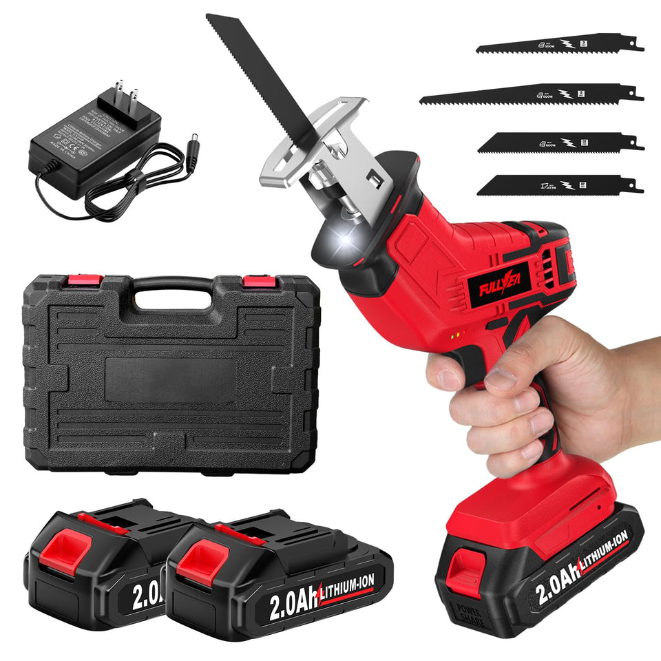FULLYEA cordless reciprocating saw with stepless speed control for precise cuts