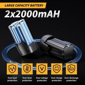 FULLYEA dual 2.0Ah batteries deliver long runtime with quick swaps.