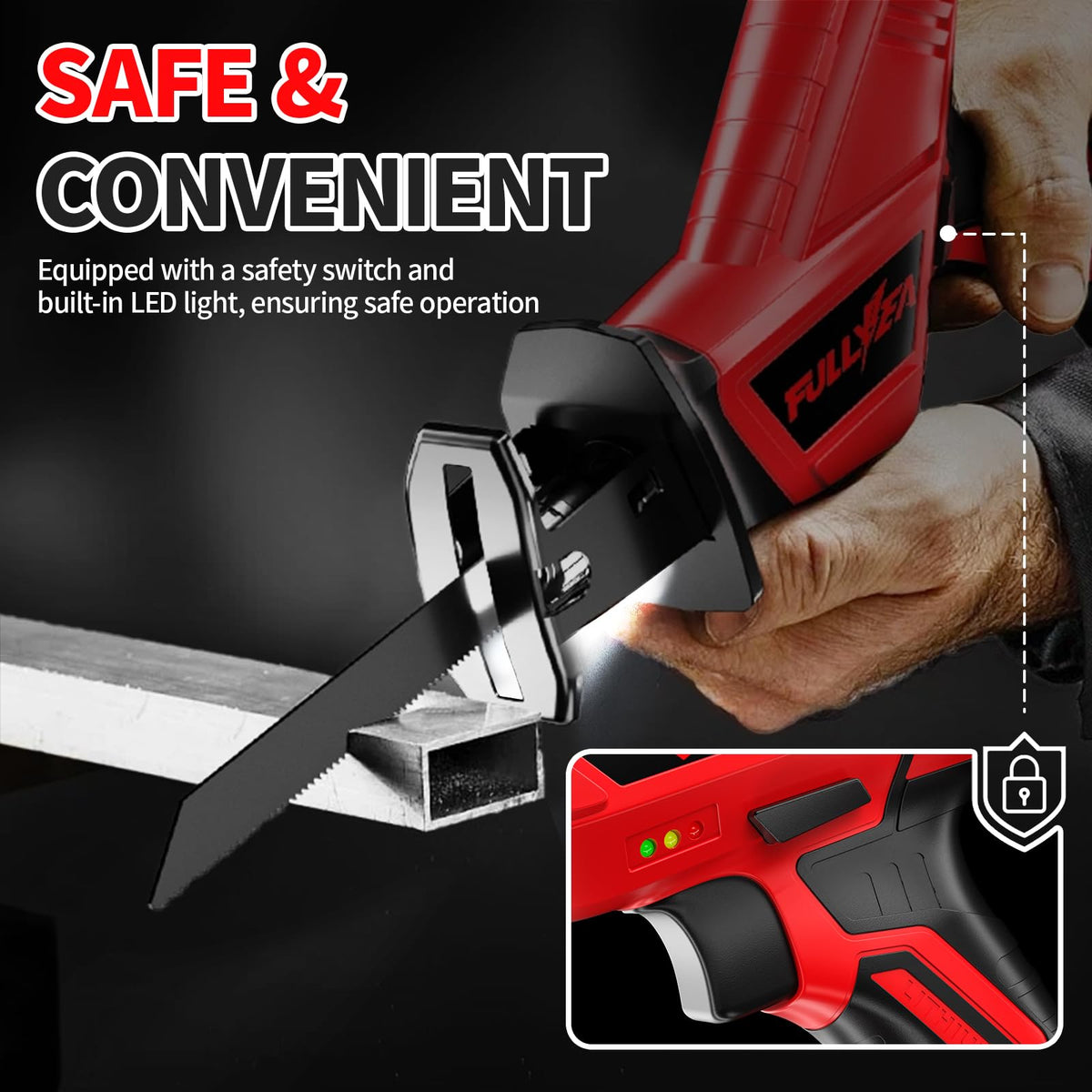 FULLYEA ergonomic non-slip handle reduces fatigue during use