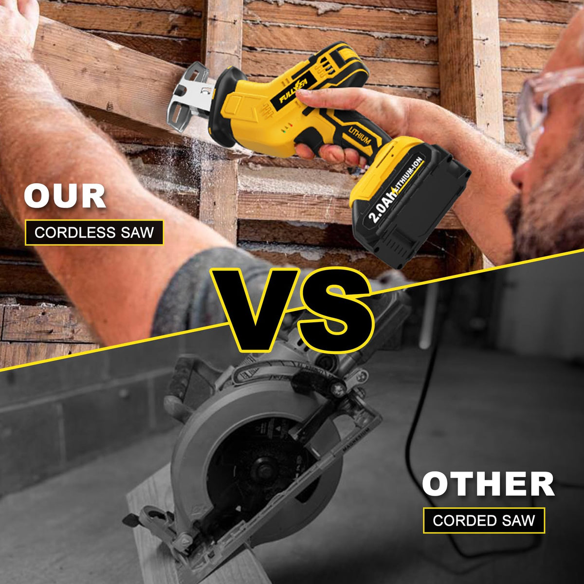FULLYEA lightweight handheld design reduces fatigue during overhead cuts