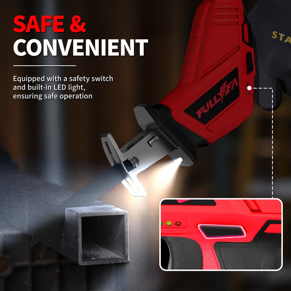 FULLYEA can cut wood, pipes, and plastics with reliable performance.