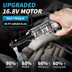 Fullyea ratchet wrench features 550 rpm variable speed for precise control in tight spaces.