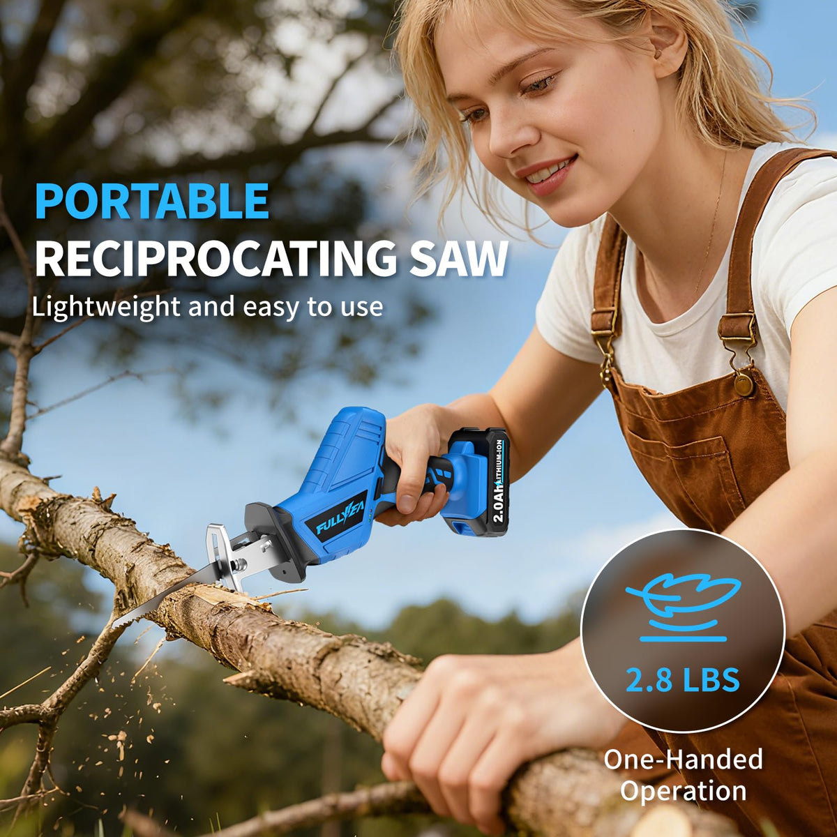 FULLYEA ergonomic handle with non-slip grip reduces fatigue during use.
