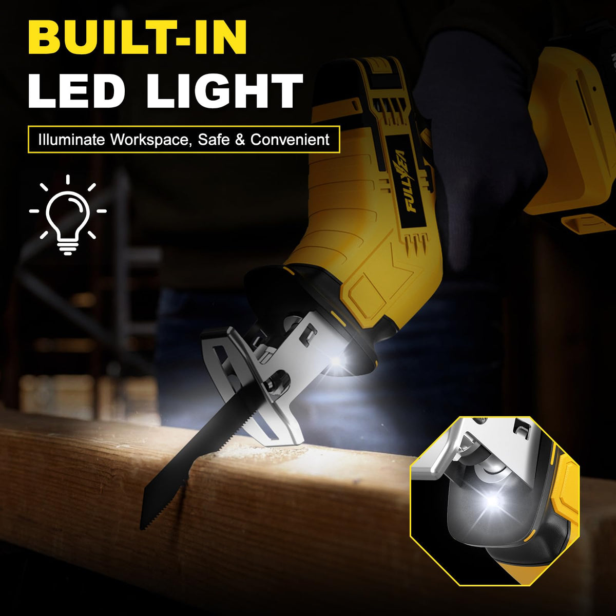 FULLYEA includes four blades for wood, metal, and plastic tasks