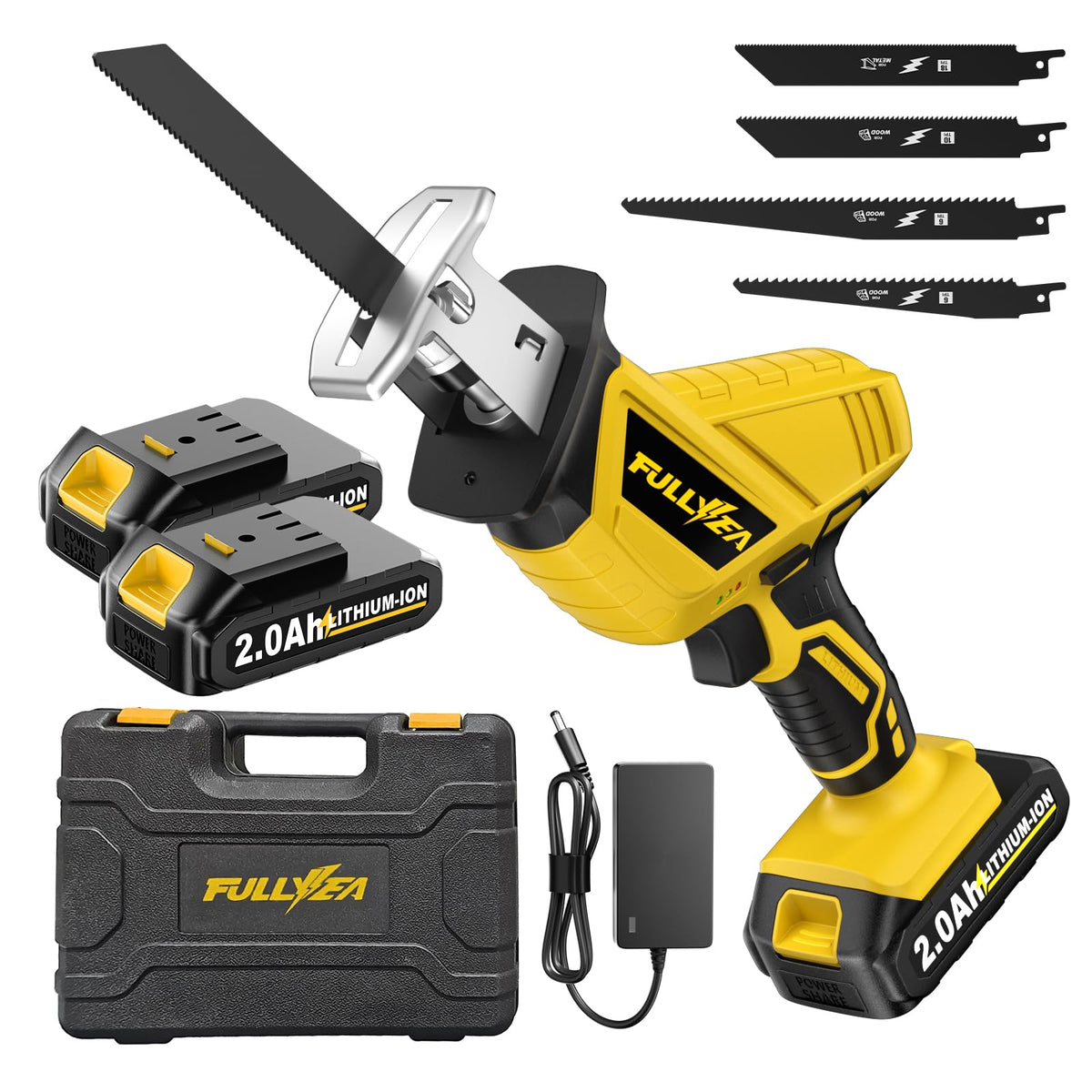 FULLYEA cordless reciprocating saw with 3500 SPM for fast cutting
