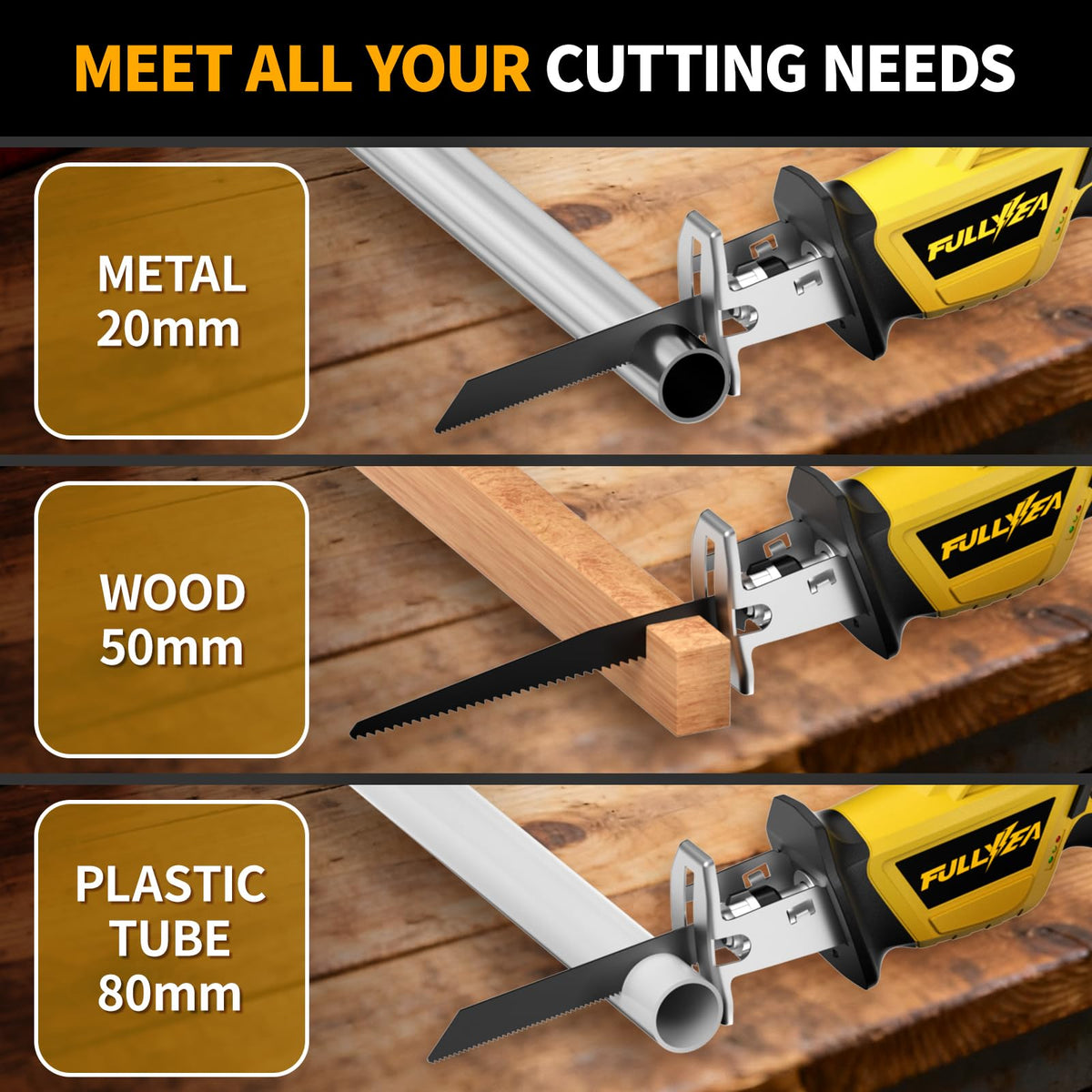FULLYEA includes four blades for immediate project versatility