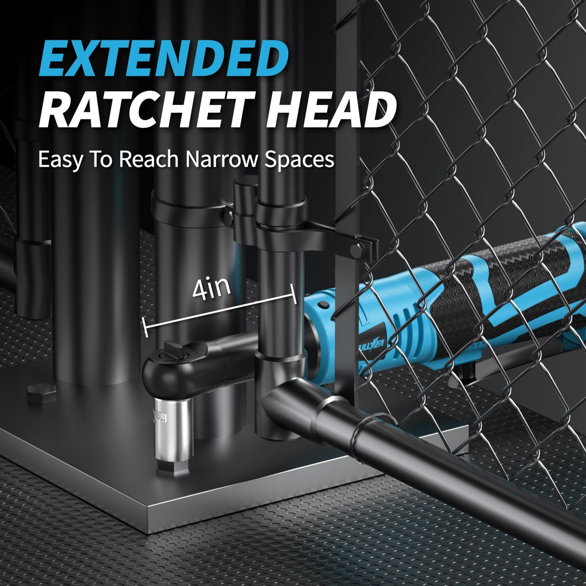 Fullyea slim head design fits into narrow spaces for versatile access.