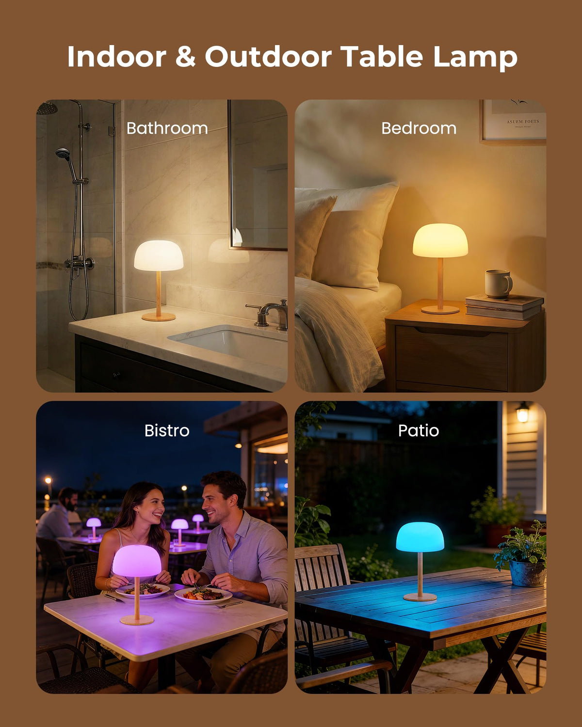 Fulnix sleek cordless finish complements bathrooms, patios, and kitchens.