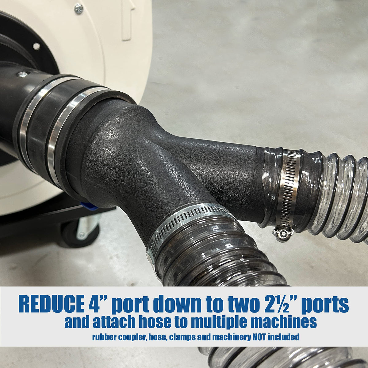 Fulton 4-inch end connection ready to insert into standard hose.
