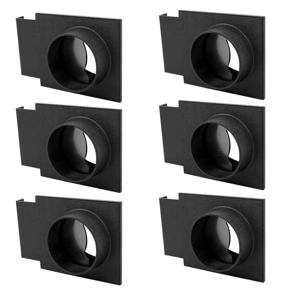 Fulton 4-inch blast gate with double-sided port enables versatile duct connections.
