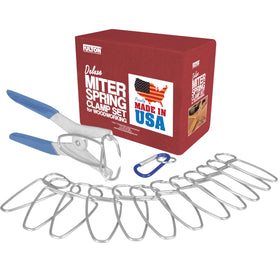 Fulton Miter Spring Clamps on corner assembly; secure joints cleanly without damage