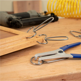 Fulton Miter Spring Clamps on wood trim; stable hold