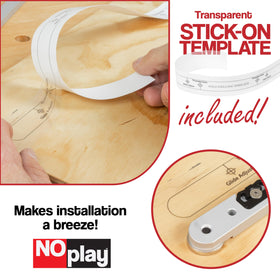 Fulton NoPlay quick-install template helps accurate alignment during setup.