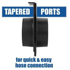 Fulton tapered ports ease hose attachment for quick setup.