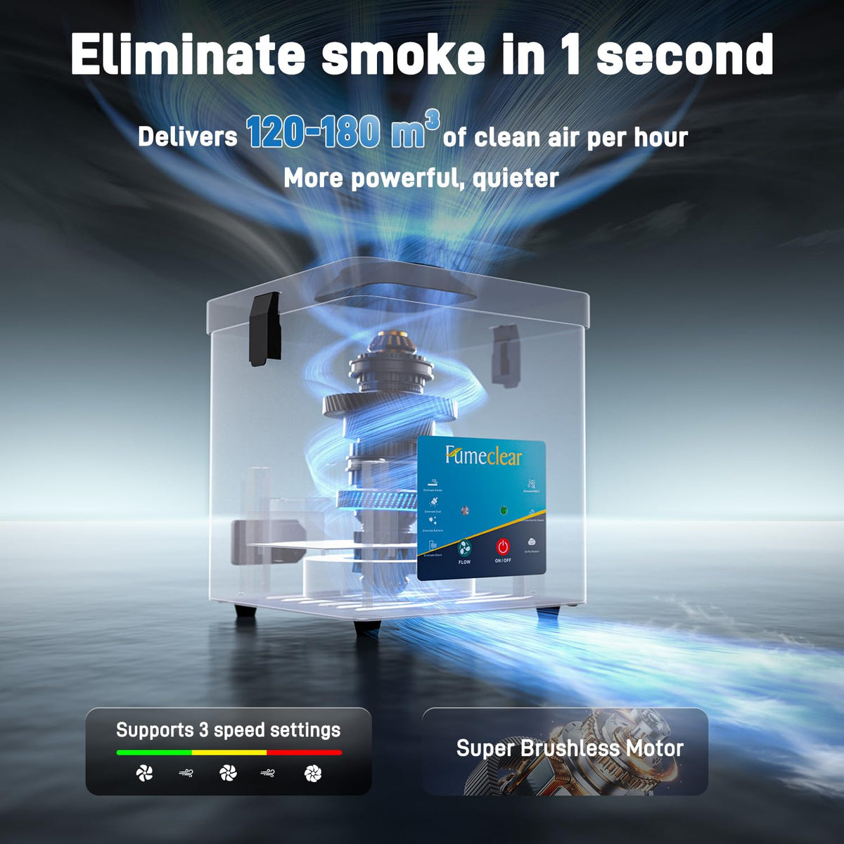 FumeClear FC2001A true HEPA and carbon filtration reduces solder odors