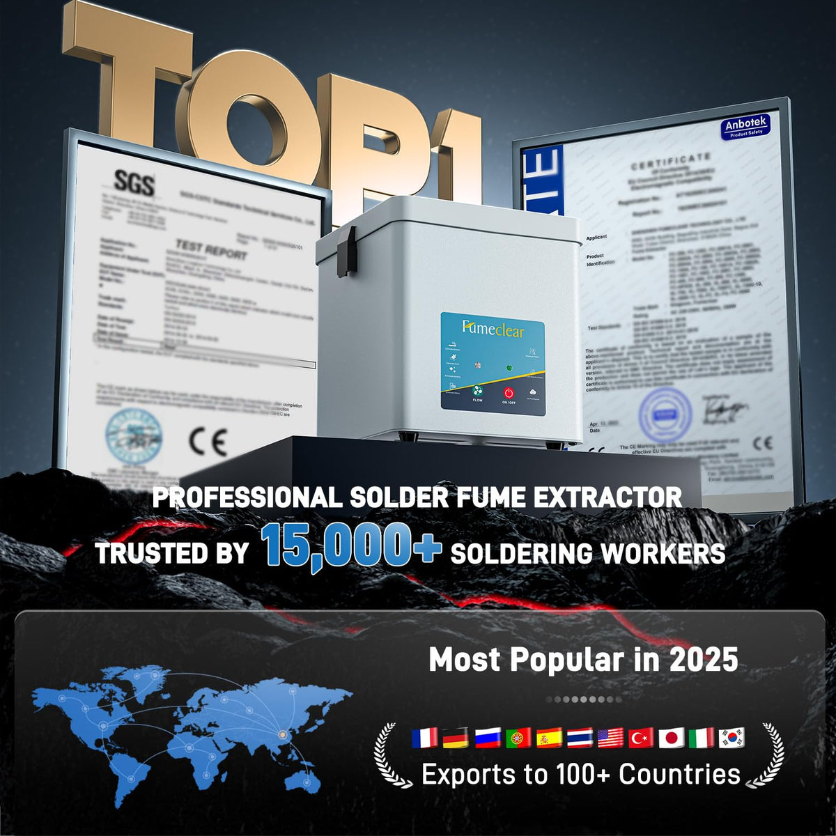 FumeClear FC2001A robust metal housing for durable performance