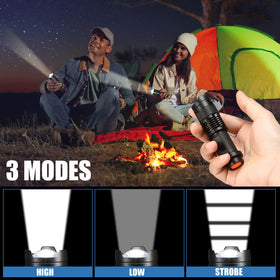 Waterproof black Fumete flashlight handles rain