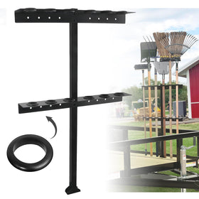 Fumingpal trailer tool rack with six holes keeps shovels organized for trailers.