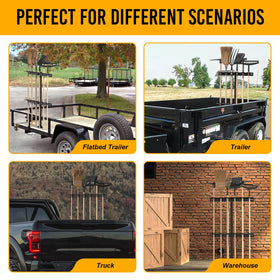 Fumingpal six-tool rack securely holds shovels and rakes for transport.