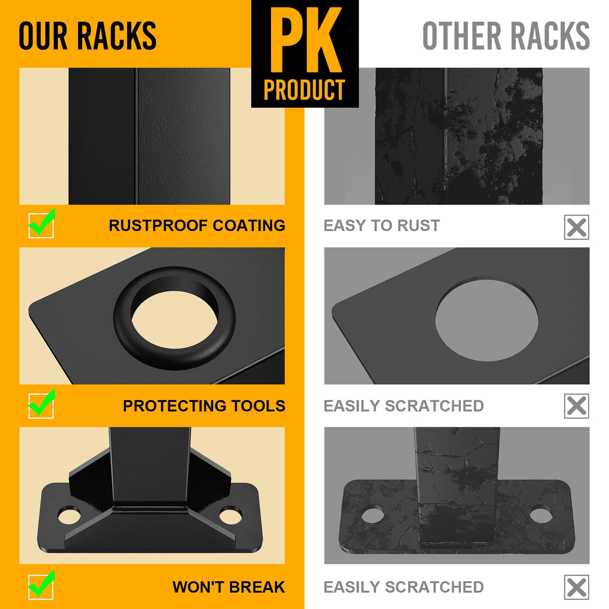 Fumingpal rack features an H-shaped base for durable weight distribution.
