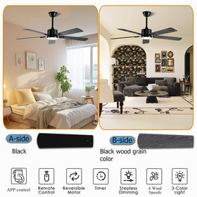 FUMLTP 6‑speed ceiling fan with timer options